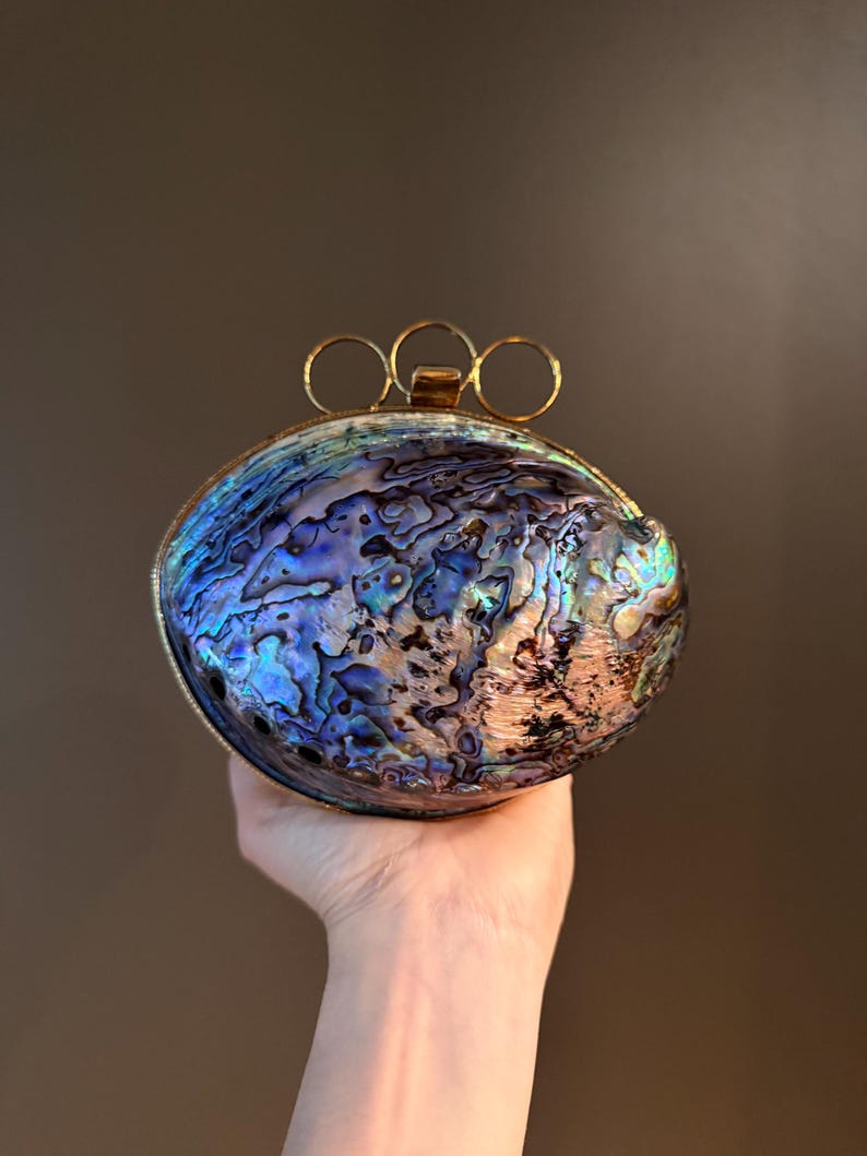 Blue Abalone Shell Clutch