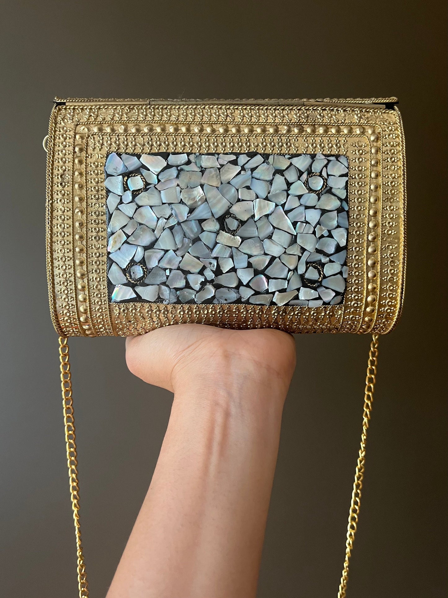 Mosaic Clutch, Antique Purse | Metal Clutch | Indian Handmade Sling Bag | Vintage Style Purse | Handmade Clutch, Ethnic, Fusion, Classy