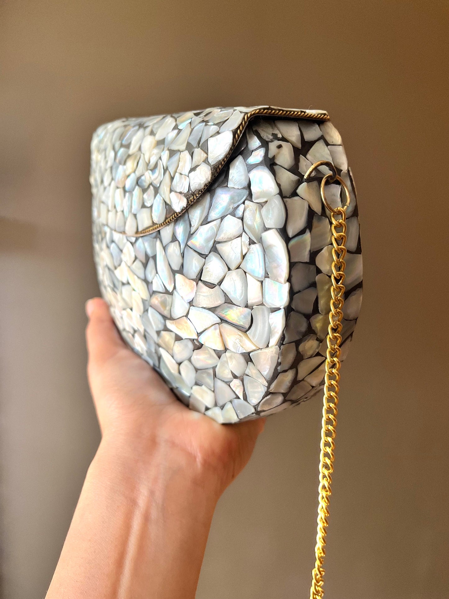 Mosaic Clutch Purse for Her | Metal Clutch | Indian Handmade Sling Bag | Vintage Style Purse | Handmade Clutch | Gift for her, Silver