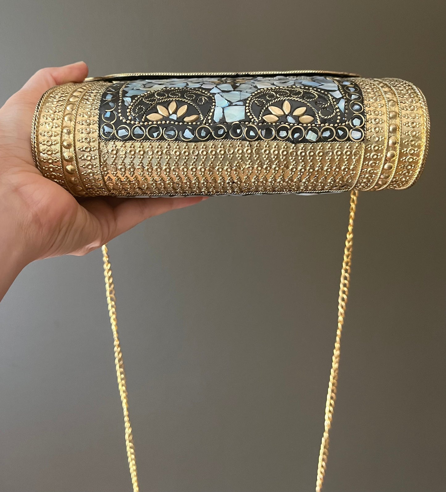 Mosaic Clutch, Antique Purse | Metal Clutch | Indian Handmade Sling Bag | Vintage Style Purse | Handmade Clutch, Ethnic, Fusion, Classy