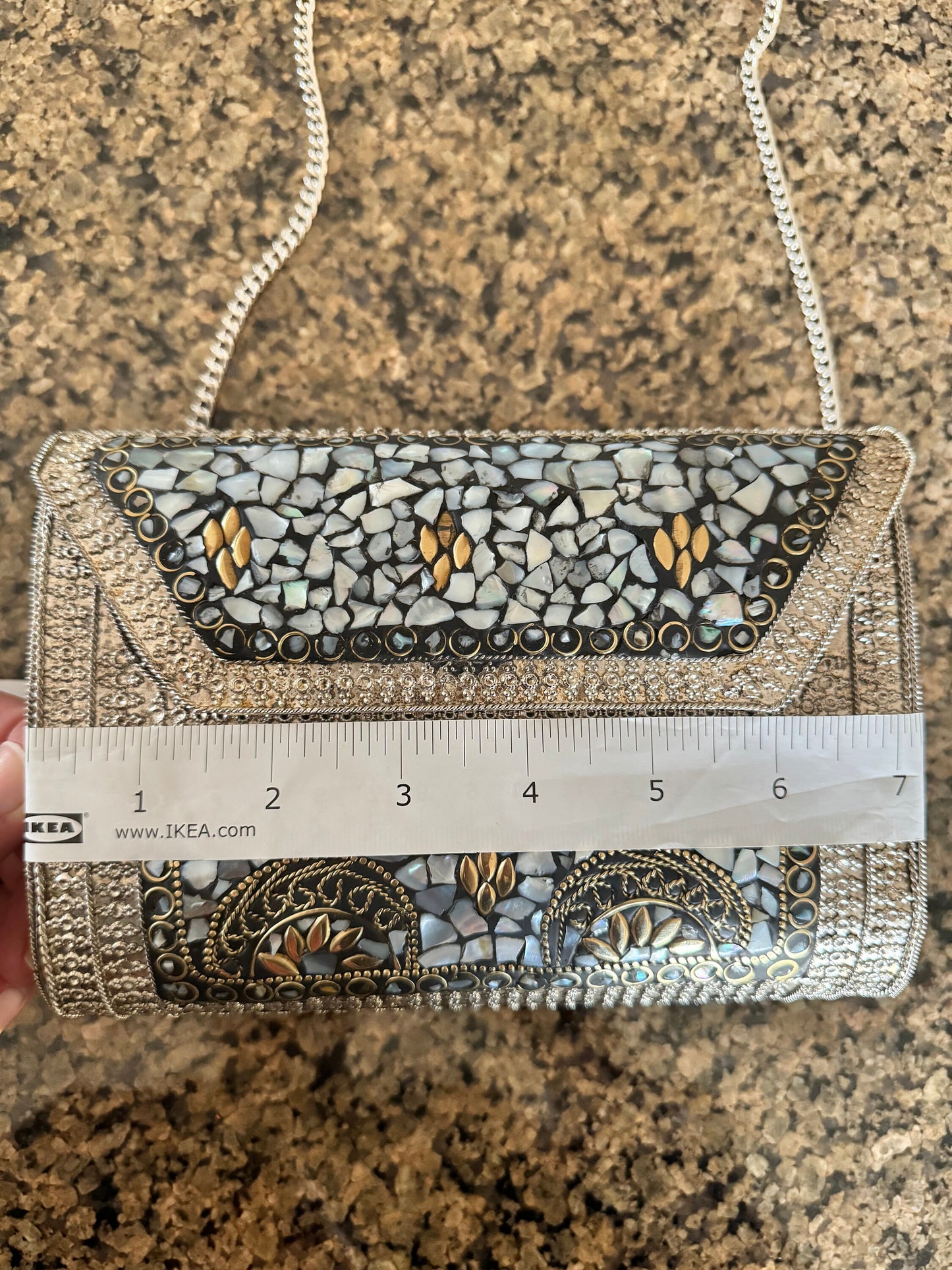 Mosaic Clutch, Antique Purse | Metal Clutch | Indian Handmade Sling Bag | Vintage Style Purse | Handmade Clutch, Ethnic, Fusion, Classy