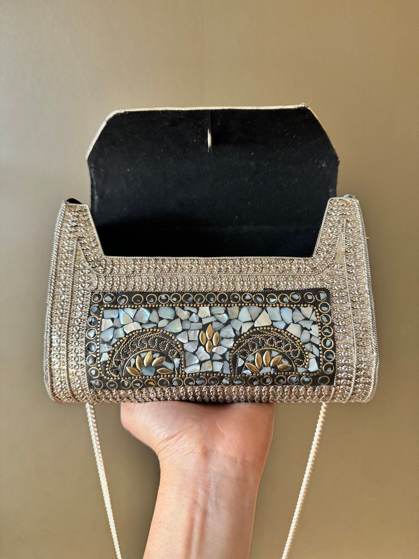 Mosaic Clutch, Antique Purse | Metal Clutch | Indian Handmade Sling Bag | Vintage Style Purse | Handmade Clutch, Ethnic, Fusion, Classy