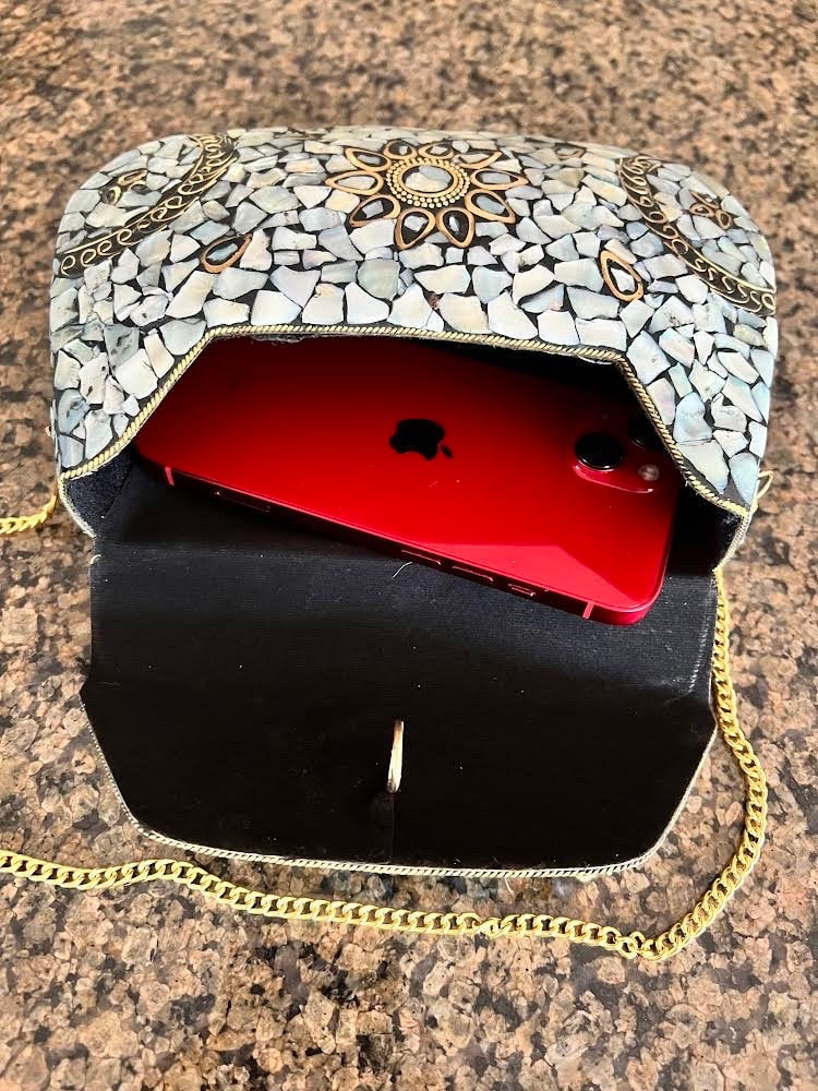 Mosaic Clutch Purse for Her | Metal Clutch | Indian Handmade Sling Bag | Vintage Style Purse | Handmade Clutch | Thanksgiving Gift for her