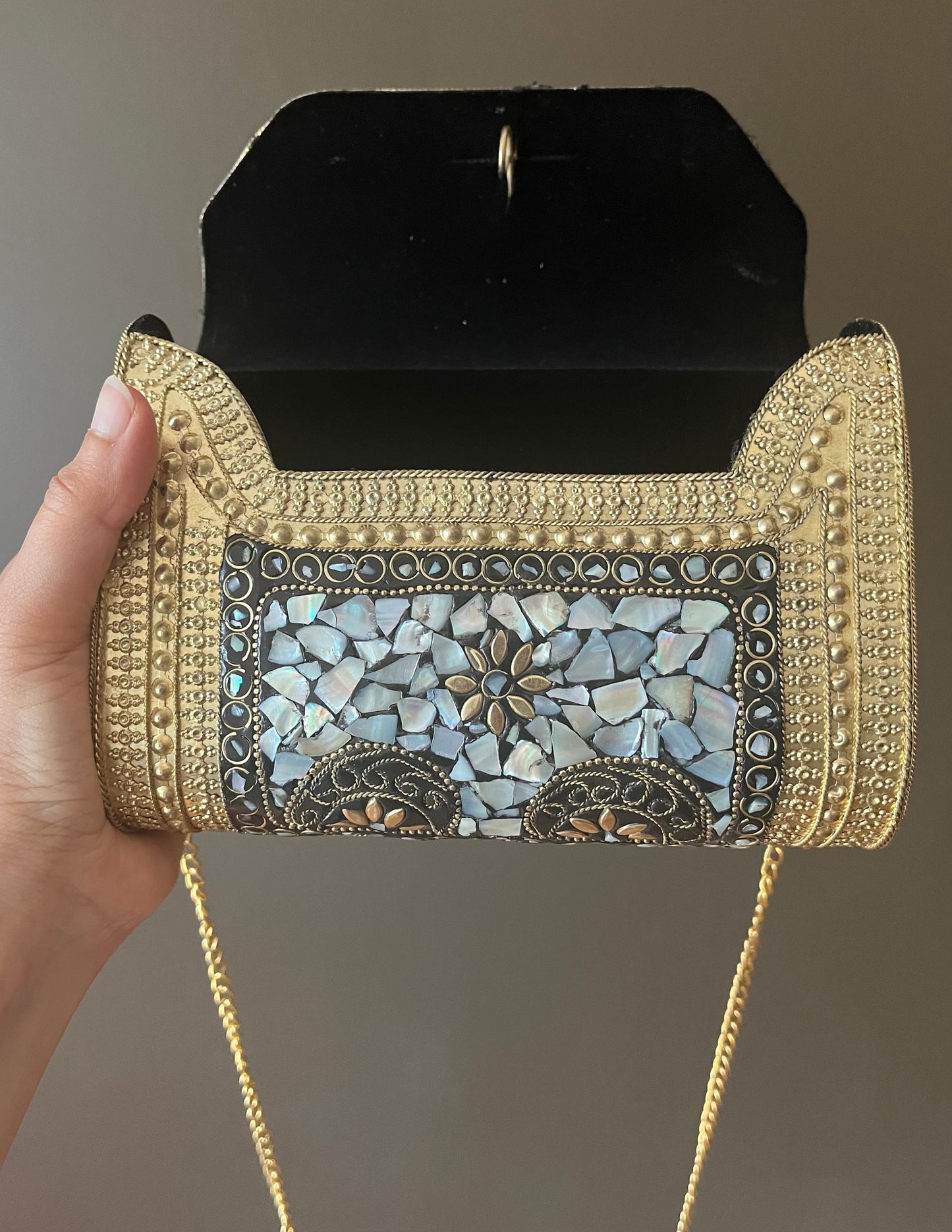 Mosaic Clutch, Antique Purse | Metal Clutch | Indian Handmade Sling Bag | Vintage Style Purse | Handmade Clutch, Ethnic, Fusion, Classy