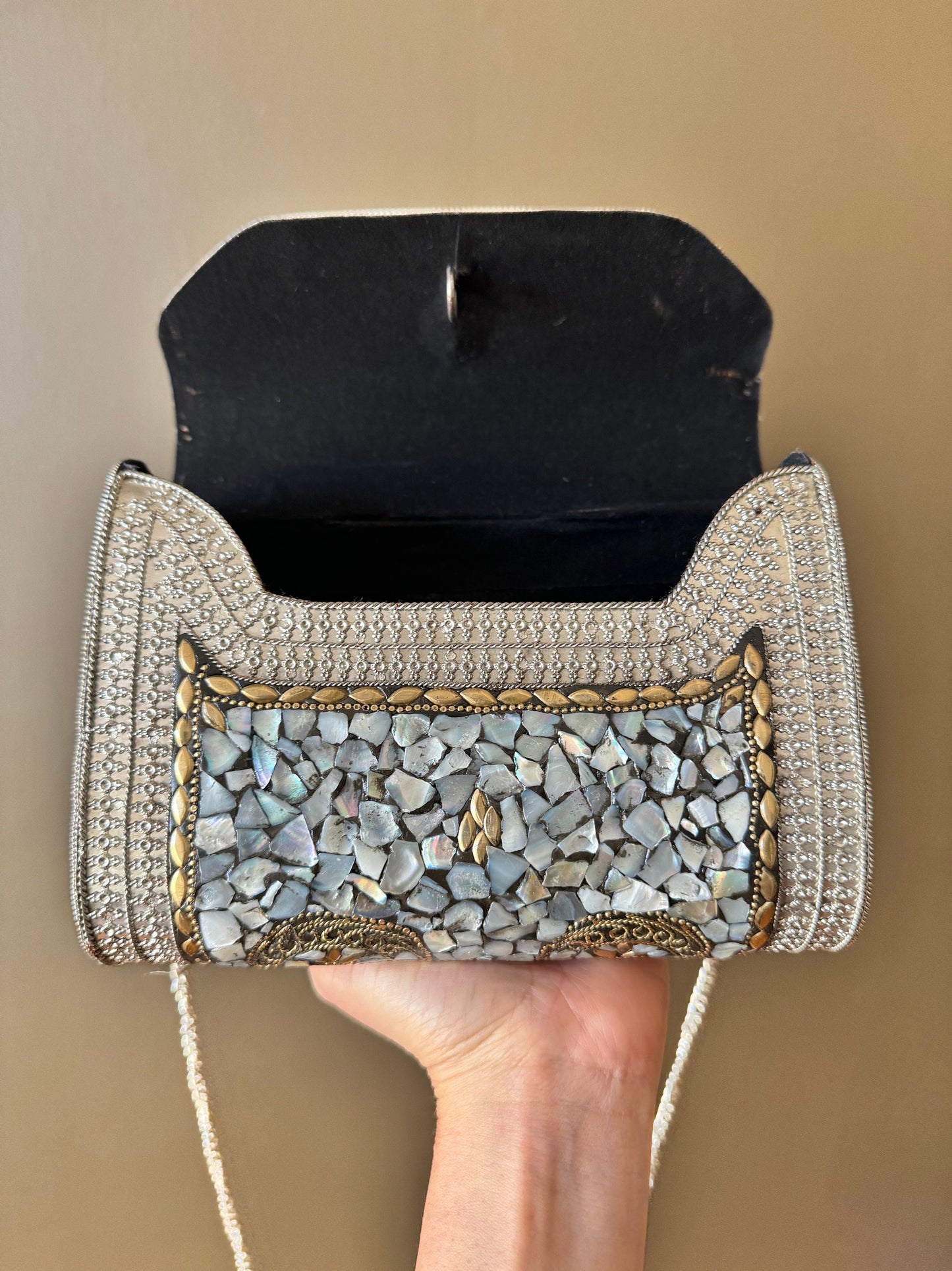 Mosaic Clutch, Antique Purse | Metal Clutch | Indian Handmade Sling Bag | Vintage Style Purse | Handmade Clutch, Ethnic, Fusion, Classy