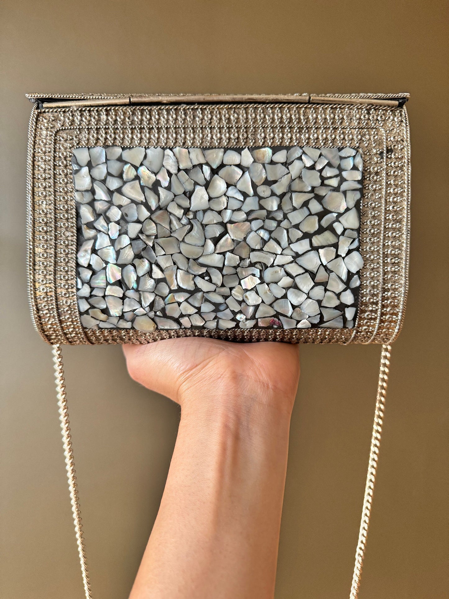 Mosaic Clutch, Antique Purse | Metal Clutch | Indian Handmade Sling Bag | Vintage Style Purse | Handmade Clutch, Ethnic, Fusion, Classy