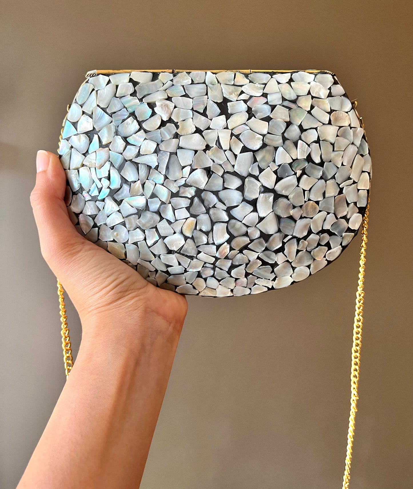 Mosaic Clutch Purse for Her | Metal Clutch | Indian Handmade Sling Bag | Vintage Style Purse | Handmade Clutch | Gift for her, Silver