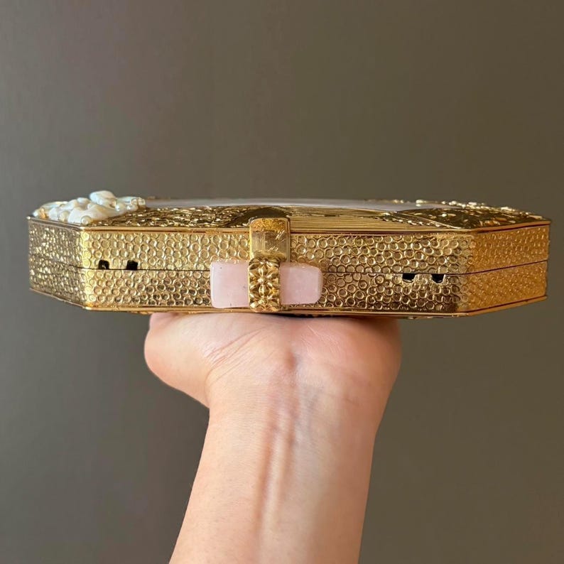 Mother-of-Pearl Geometric Evening Clutch