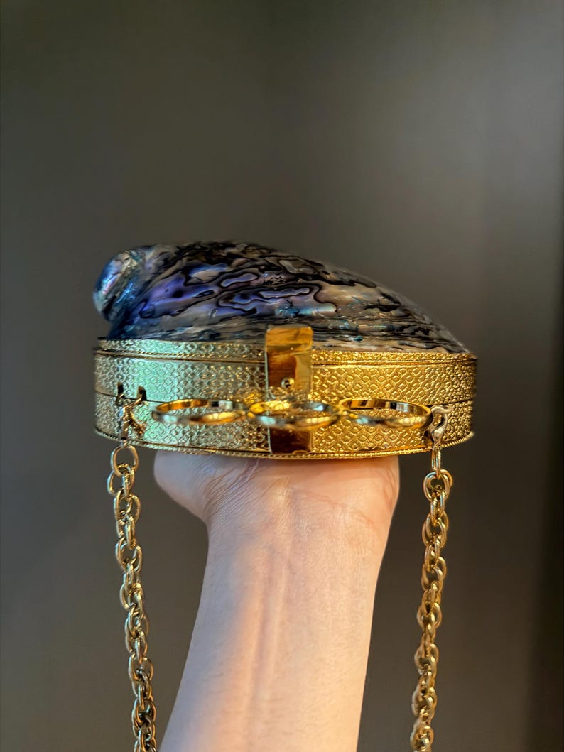 Blue Abalone Shell Clutch