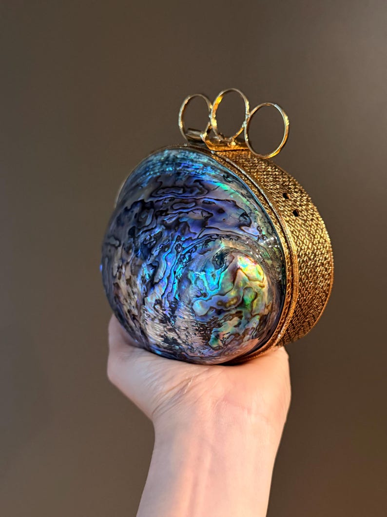 Blue Abalone Shell Clutch