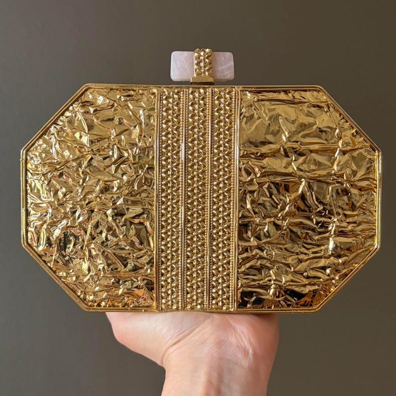 Mother-of-Pearl Geometric Evening Clutch