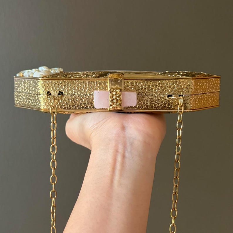 Mother-of-Pearl Geometric Evening Clutch
