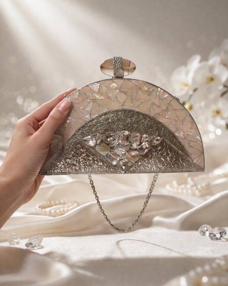Pearl & Shard Mother-of-Pearl Evening Clutch