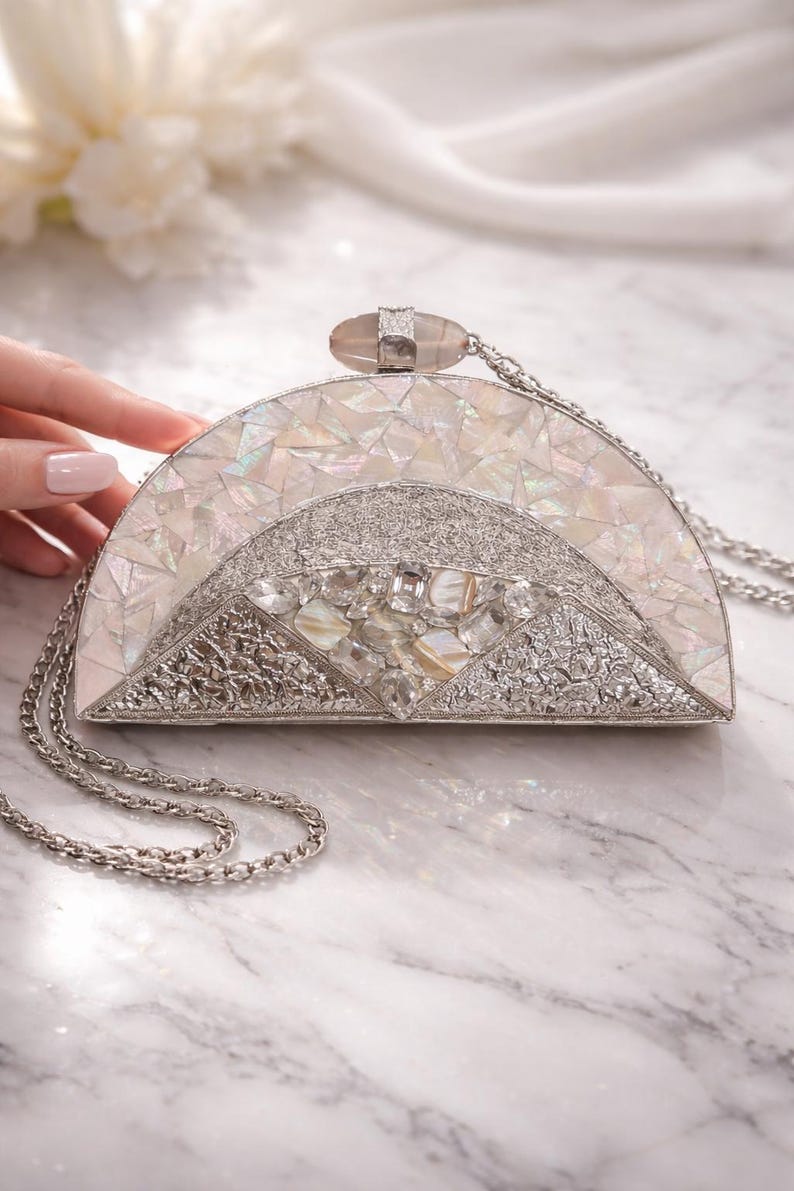 Pearl & Shard Mother-of-Pearl Evening Clutch