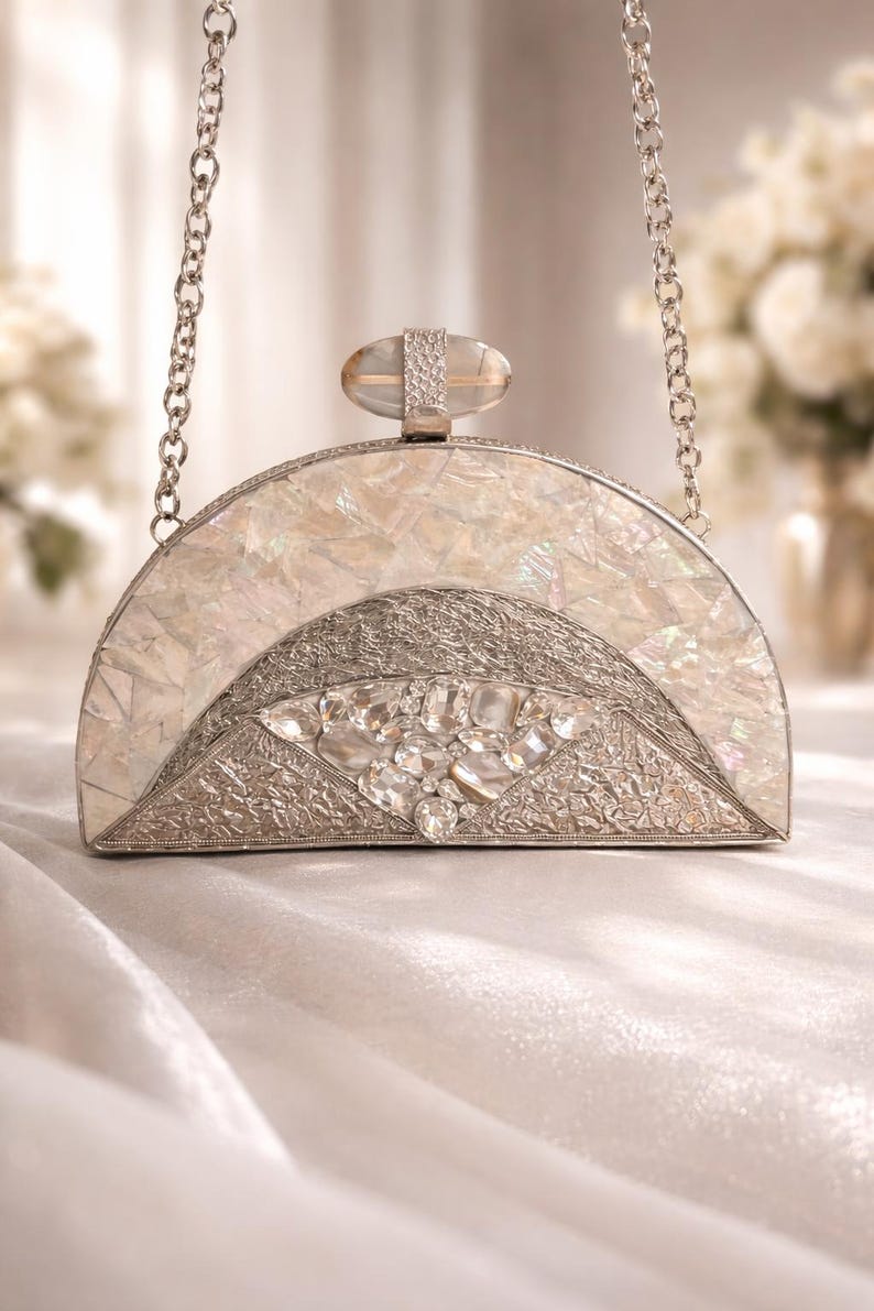 Pearl & Shard Mother-of-Pearl Evening Clutch