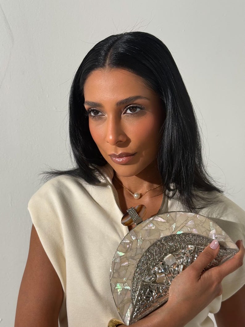 Pearl & Shard Mother-of-Pearl Evening Clutch