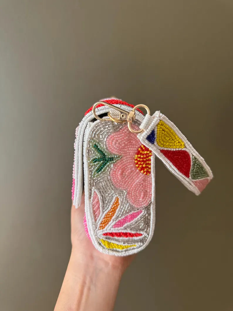 Flora Beaded Mini Bag – Ivory Floral Edition