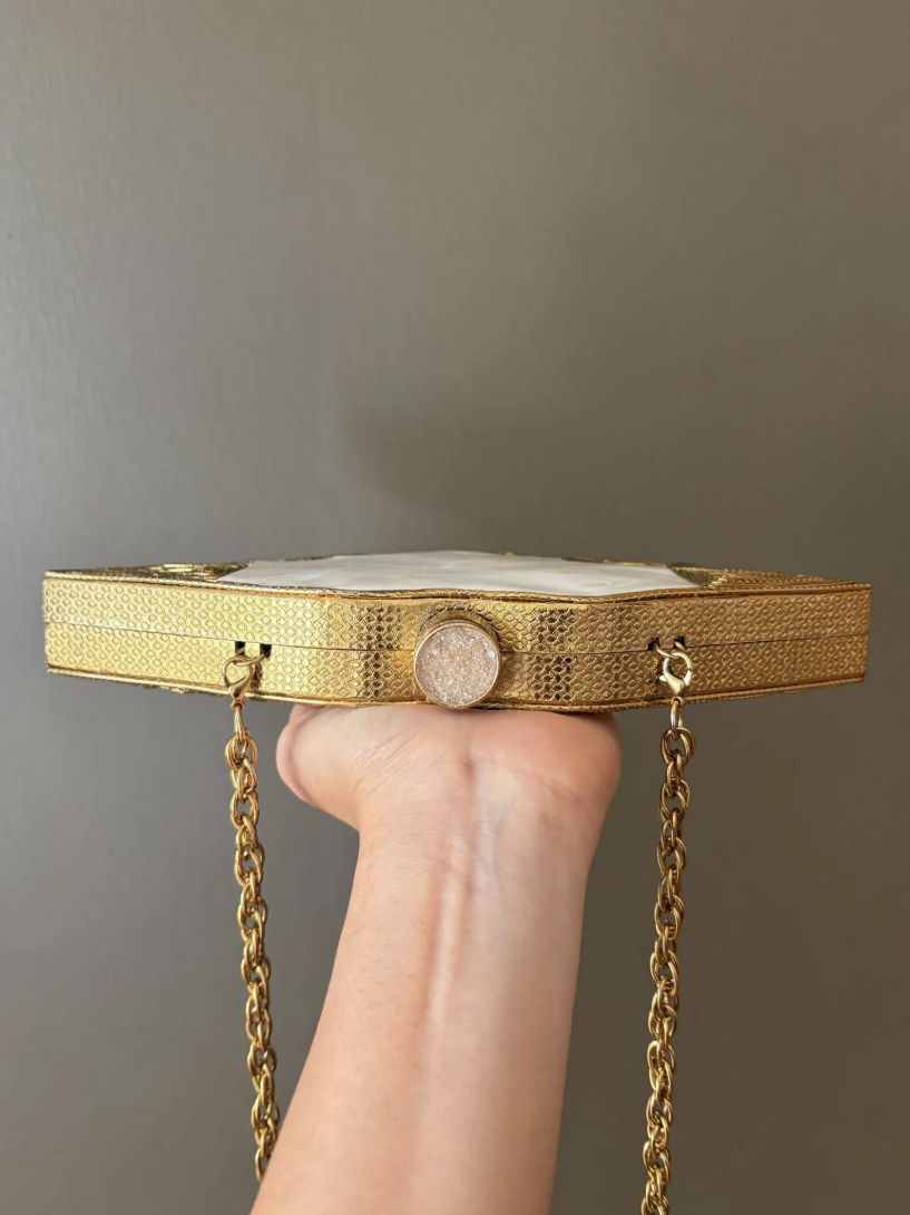 Blue Abalone & Mother-of-Pearl Art Deco Clutch